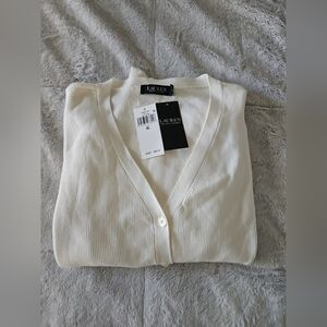 Lauren Ralph Lauren Cream Cardigan/Sweater, XL.